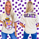 LSU Tiger Eye (Licensed) | Sequin Design Football Jersey Butter