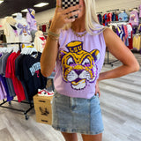 LSU Vintage Tiger (Licensed) Tank | Lavender