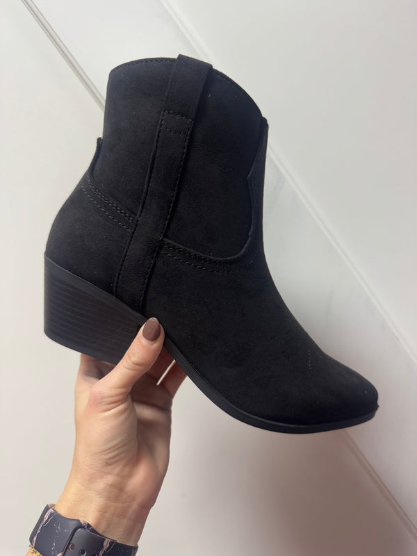 The Montana Suede Black Bootie