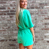 Seafoam Green Zip Romper