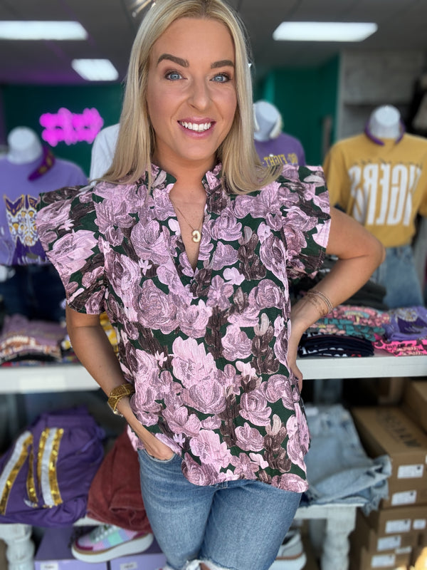 Understanding Love Floral Top - Purple