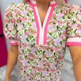 Poised in Petals Top | Pink