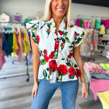 Rose Garden Ruffle Peplum Top