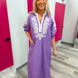 The Lavender Luxe Embroidered Midi