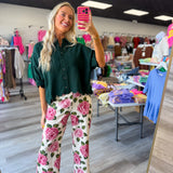The Evergreen Scallop Top