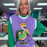 Mardi Gras Pelican | Sequin Sleeveless Sweater