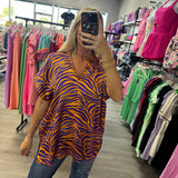 Tiger V Neck with Side Slits