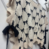 Bow Sweater Cream Black