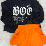 Boo Halloween Reversible Mockneck