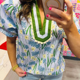 The Southern Charm Floral Top | Blue