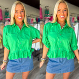 The Darling Days Ruffle Button Top