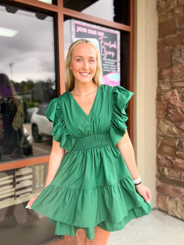 Just Might Get It Dress - Hunter Green