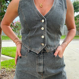 Black Denim Romper