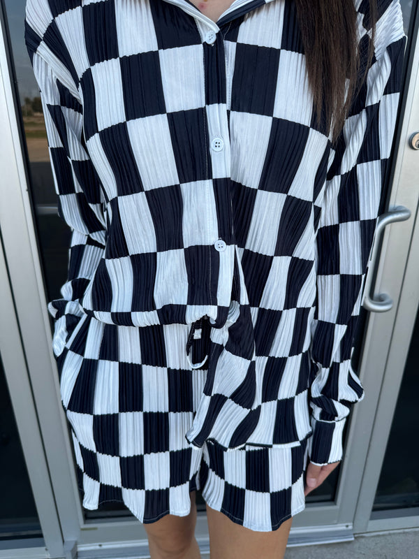 Pleated Checkered Set