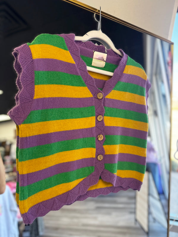 French Quarter Flair Sweater Vest Top