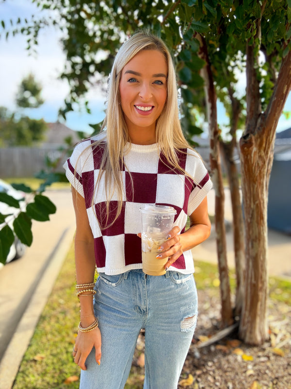 Red Checkered Sweater