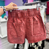 Sunny Drive Rust Denim Lightweight Shorts