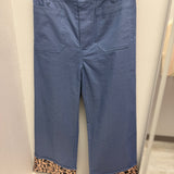 Leopard Cuffed Ankle Cropped Pants