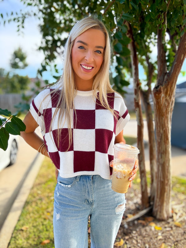 Red Checkered Sweater