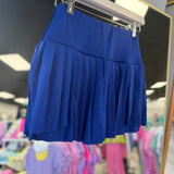Blue High Waisted Pleated Tennis Skort