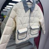 Cream and Denim Blue Jacket
