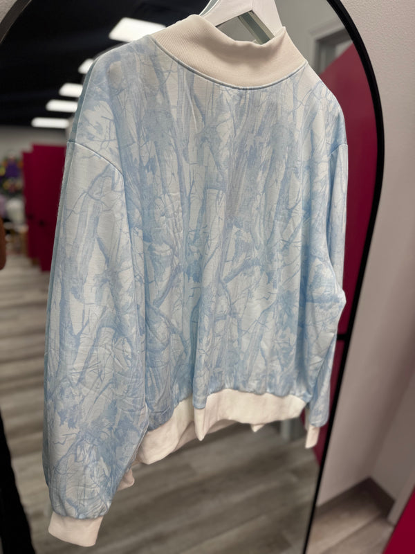 Iced Out Camo Blue Mockneck