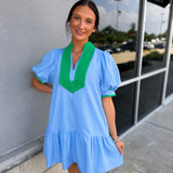 The Duo Dress - Green and Blue