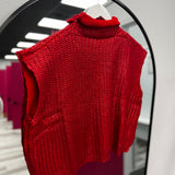 Holiday Gleam Metallic Sweater | Red