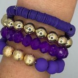 Clay Metal Bead Multi Bracelet Set