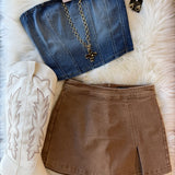 Denim Strapless Top - Medium Wash