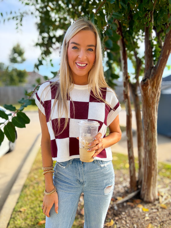 Red Checkered Sweater