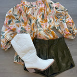 Brushstroke Fall Top Rust