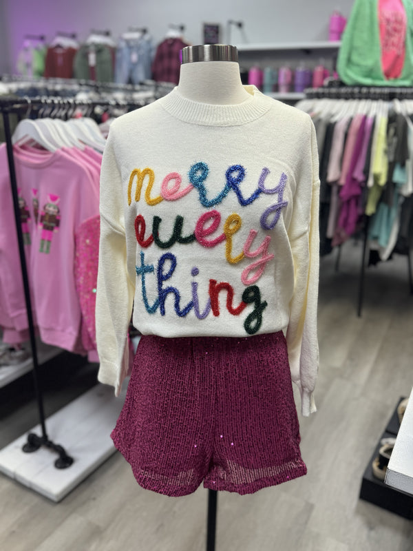 Merry Everything Cream Sweater