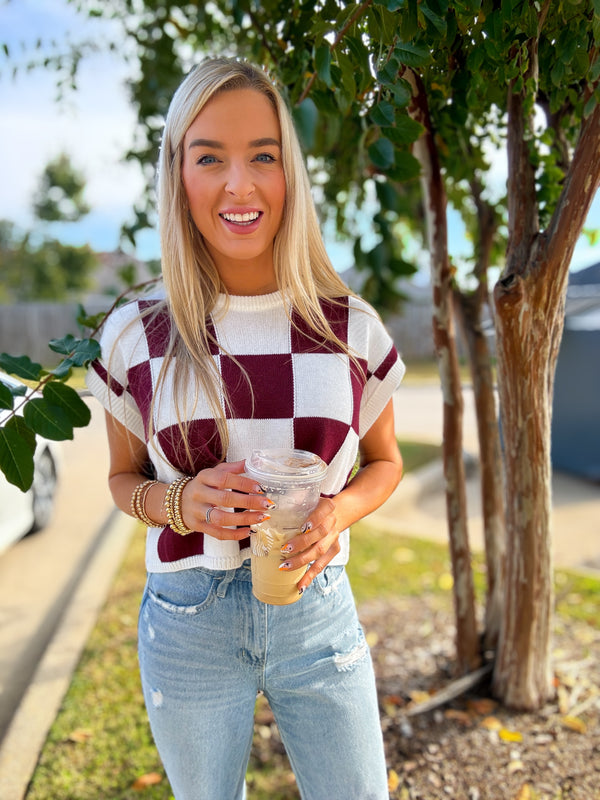 Red Checkered Sweater