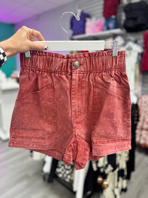 Sunny Drive Rust Denim Lightweight Shorts