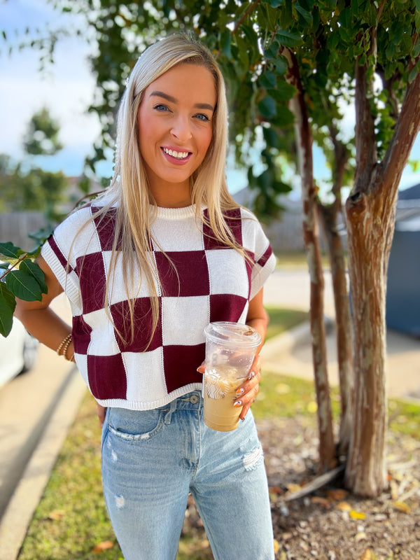 Red Checkered Sweater