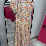 Coral Flower Bouquet Dreams Maxi Dress