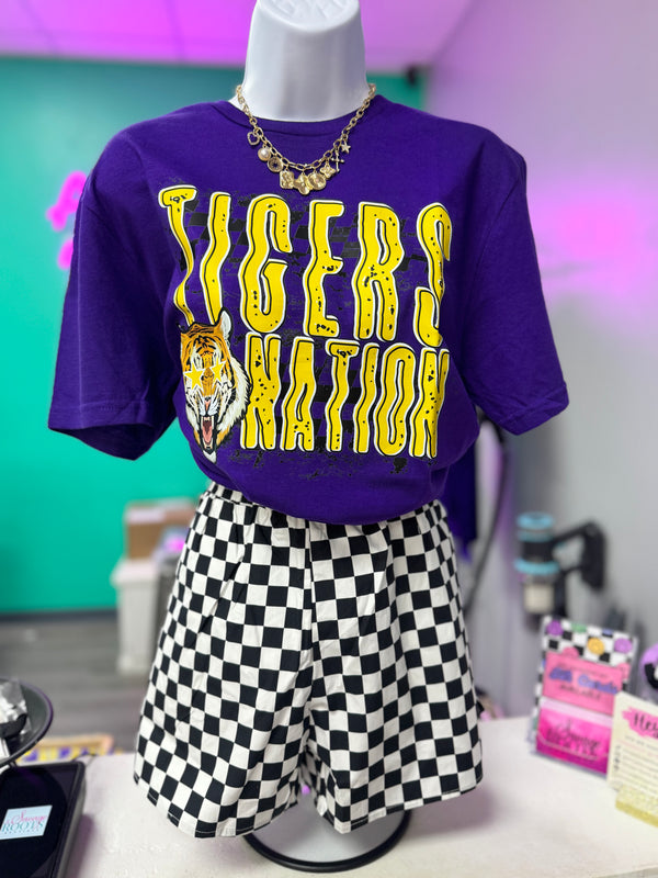 Black White Checkered Boxer Shorts