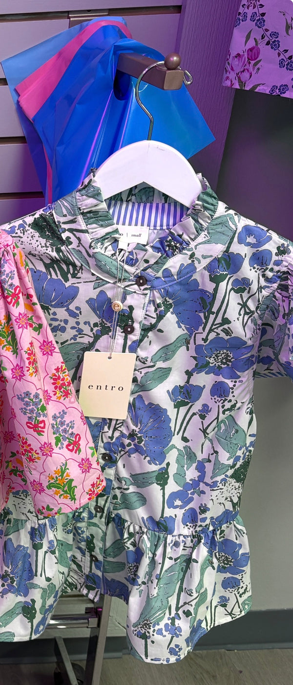 Spring Awakening Floral Top | Blue