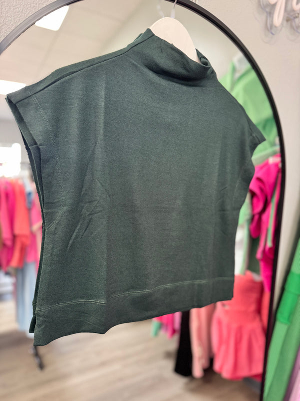 Here or There Mock Neck Top | Hunter Green