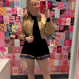 In The Krewe Mardi Gras Sequin Stripe SHORTS