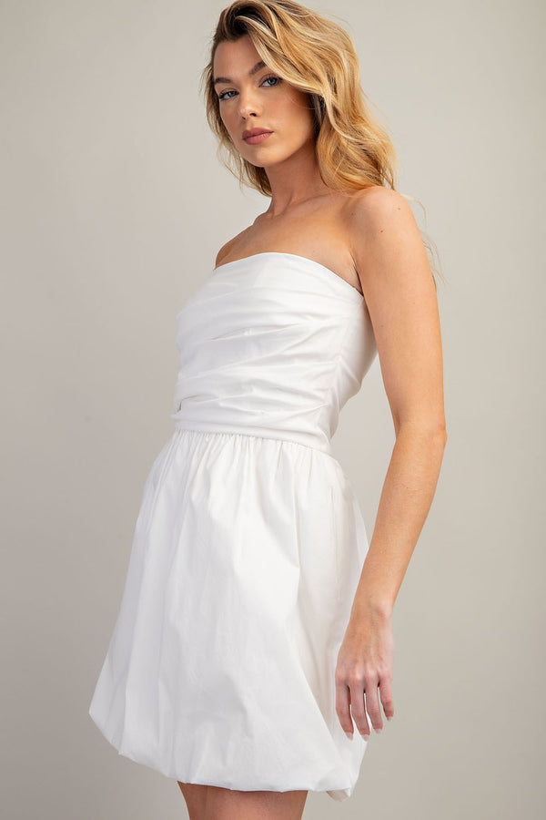 Watch Me Now Strapless Bubble Dress