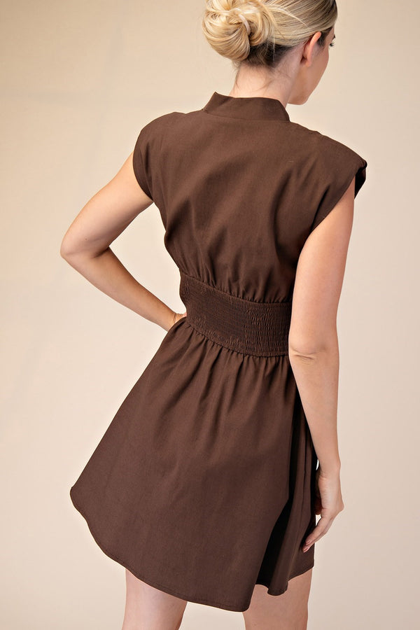 Brown Zipper Dress