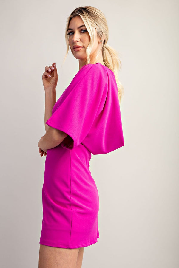 Bring It Back Draped Back Dress - Pink