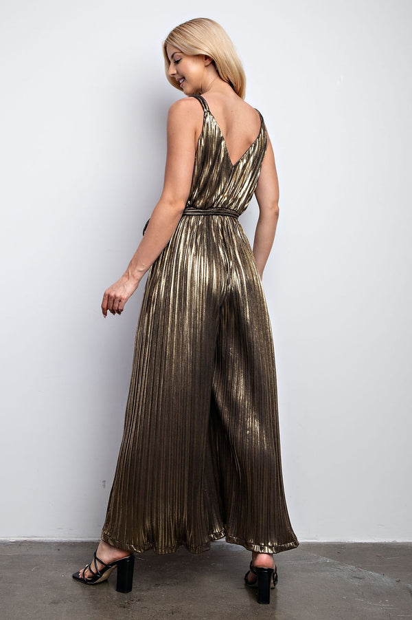 Show Stoppa Metallic Gold Jumpsuit