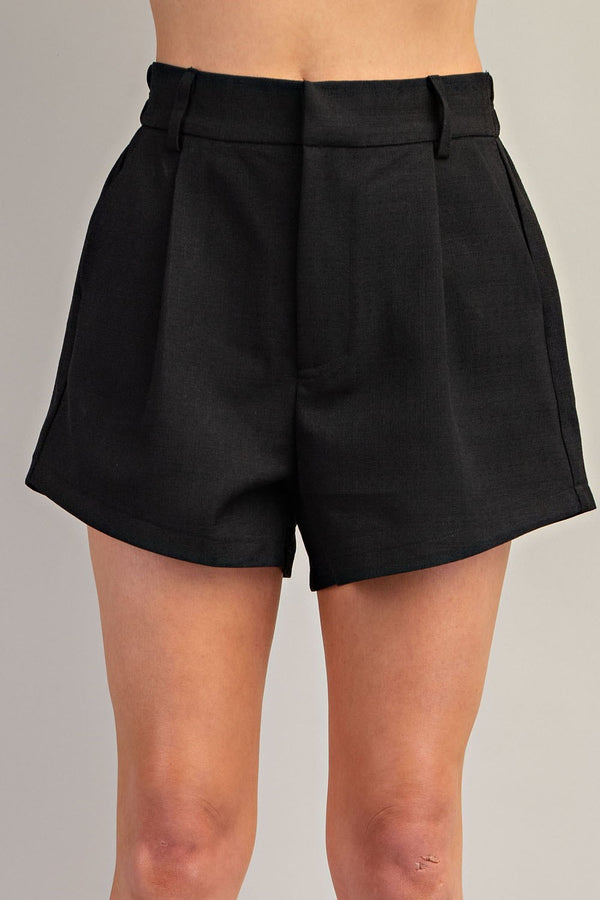 Confident Moves Pleated High Waisted Shorts