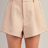 Confident Moves Pleated High Waisted Shorts