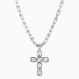 Pave Cross U Link Chain Necklace