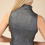 Metallic Shimmer Ribbed Crop
