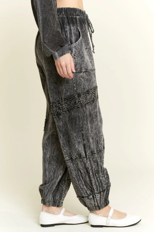 Mineral Wash Eyelet Joggers